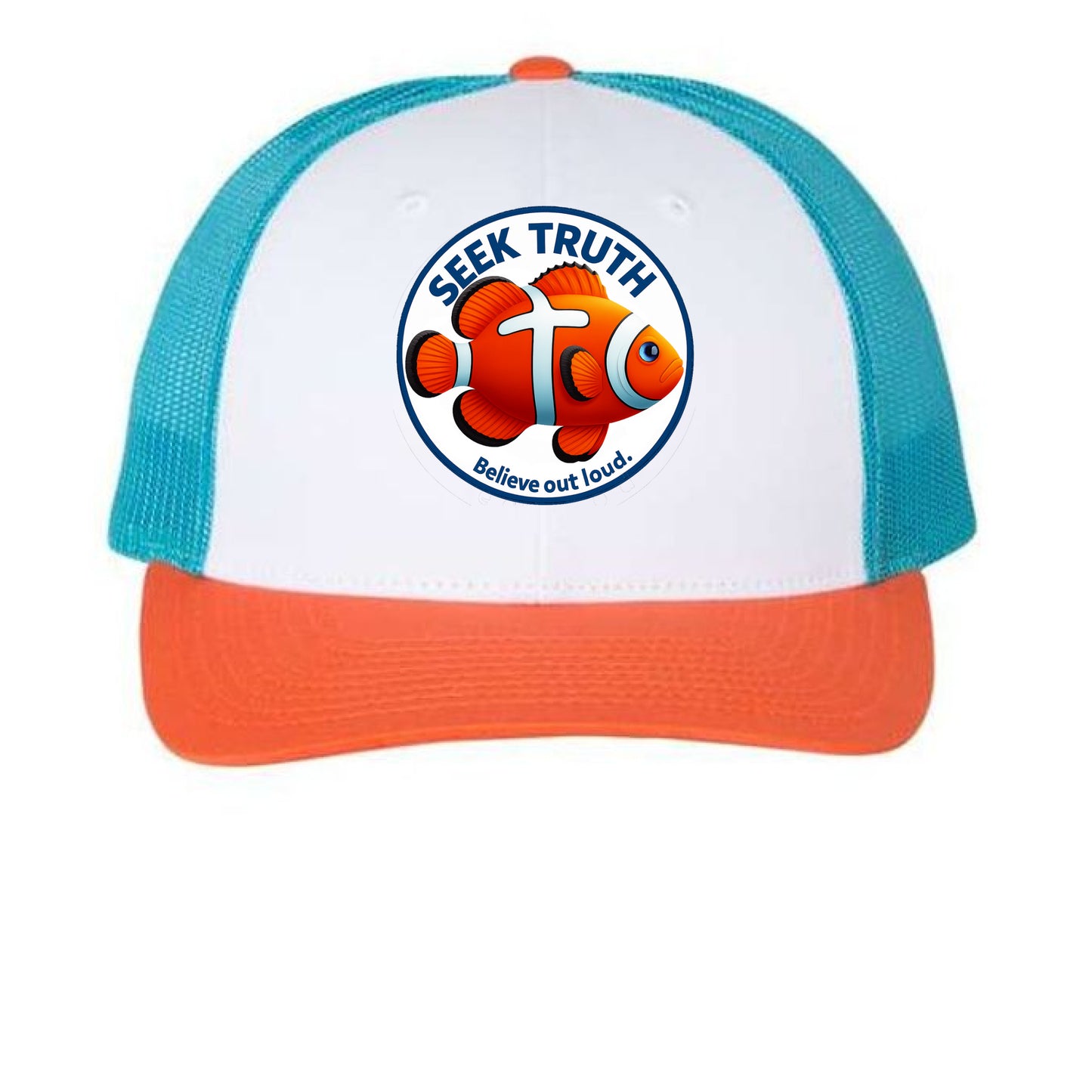 White/ Blue Hawaiin/ Pale Orange - FRONT