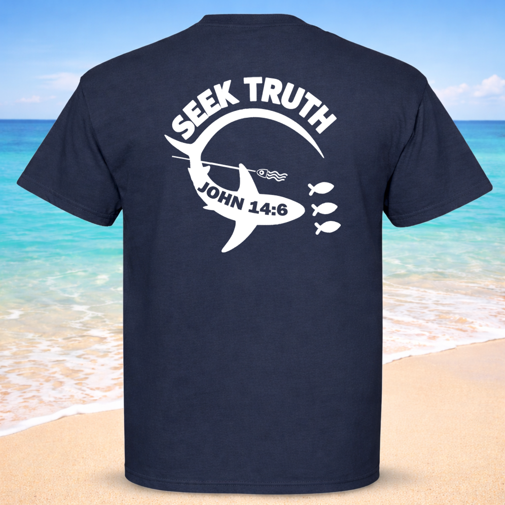 (07) Seek Truth John 14:6 Thresher Shark Christian T-shirt Comfort Colors Short Sleeve Tee