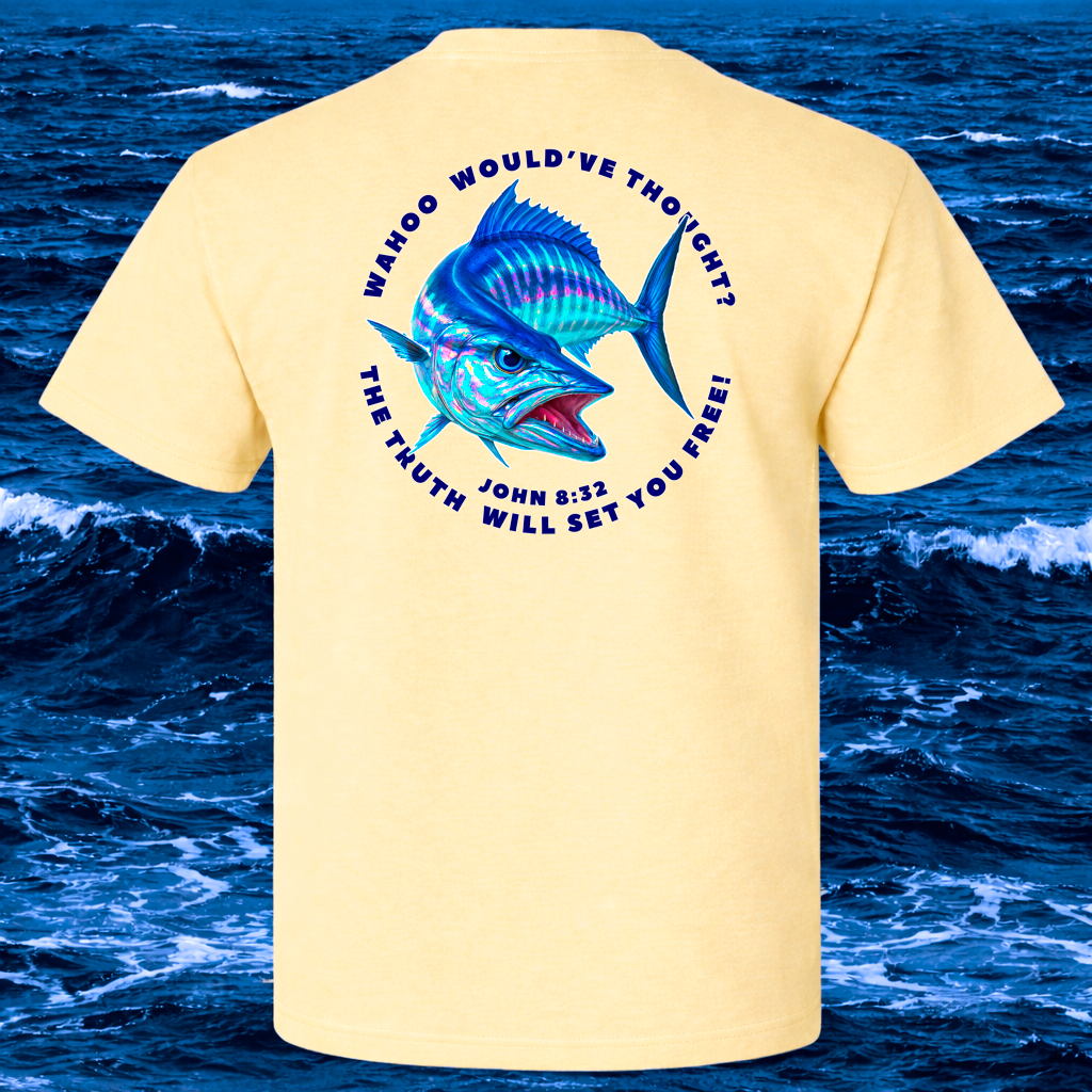 (09) Seek Truth John 8:32 Wahoo Christian T-Shirt Comfort Colors Heavyweight Short Sleeve Tee