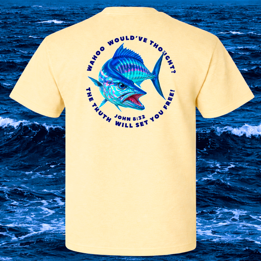 (09) Seek Truth John 8:32 Wahoo Christian T-Shirt Comfort Colors Heavyweight Short Sleeve Tee