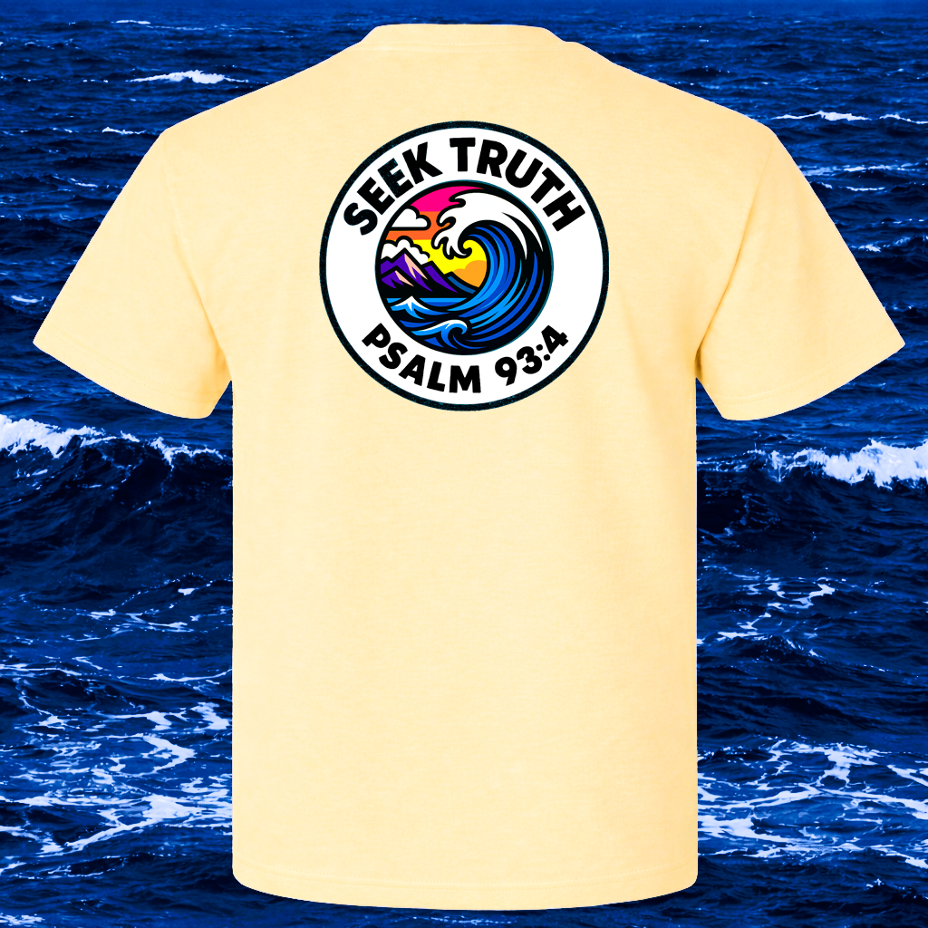 Christian Ocean Wave T-Shirt – Psalm 93:4 “Seek Truth” Comfort Colors Tee