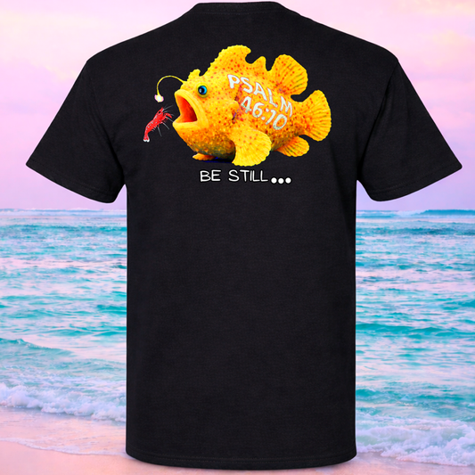 (65) Seek Truth Psalm 46:10 (Be Still) Frog Fish Christian T-Shirt Comfort Colors Short Sleeve Tee