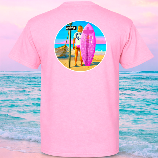 (67) Seek Truth John 14:6 Ladie Surfer(One-Way) Christian T-Shirt Comfort Colors Short Sleeve Tee