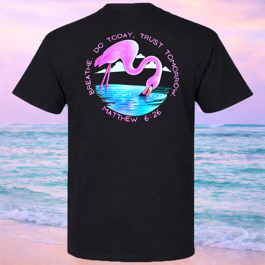 Matthew 6:26 Flamingo Christian Comfort Colors Tee