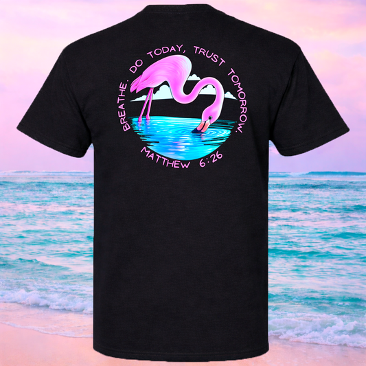Matthew 6:26 Flamingo Christian Comfort Colors Tee
