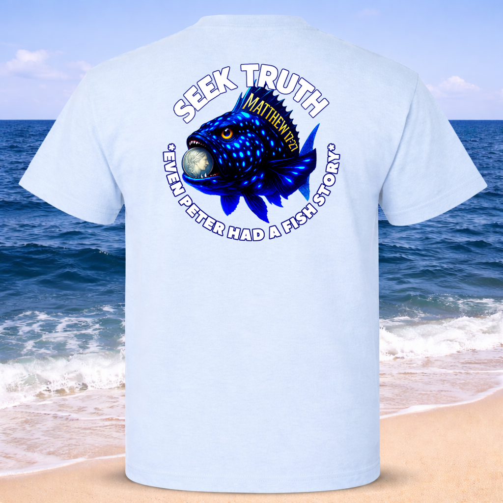 (15) Seek Truth Matthew 17:27 Christian T-Shirt Comfort Colors Short Sleeve Tee