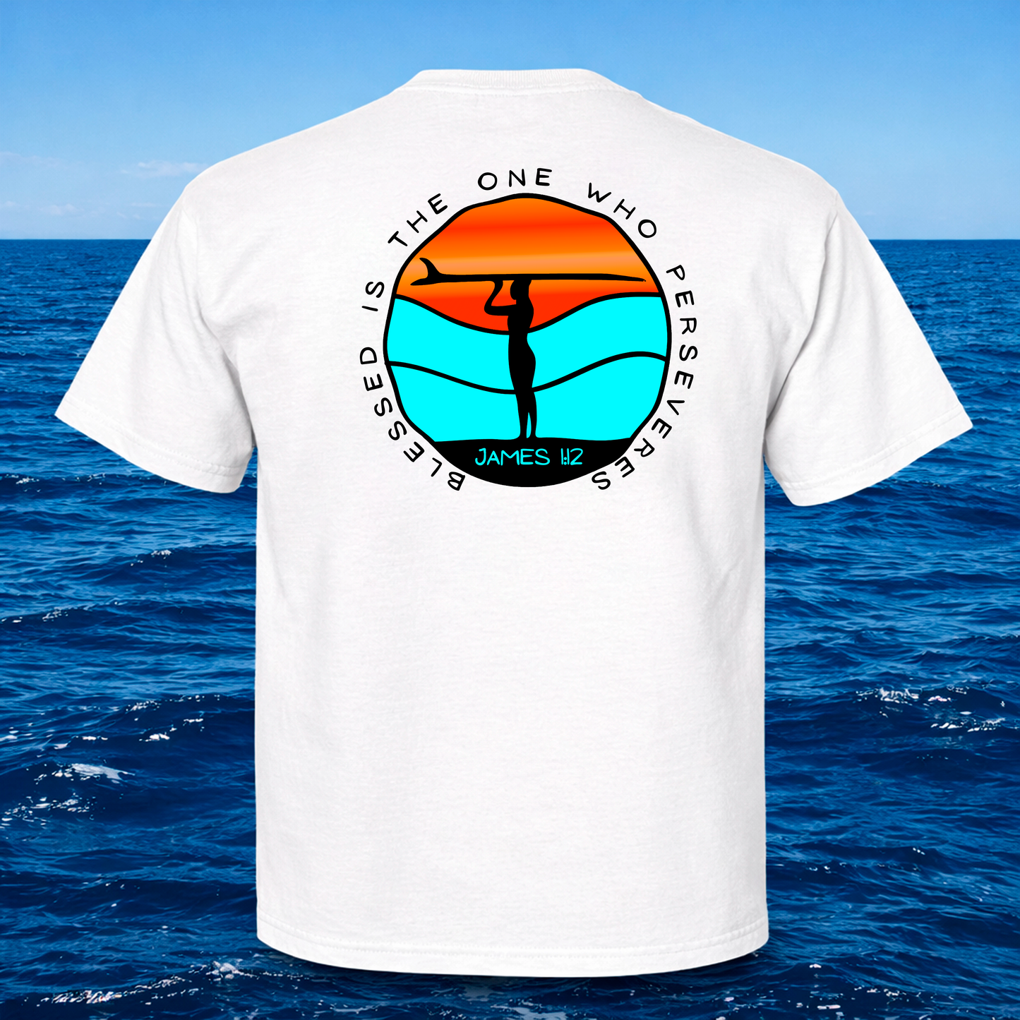 The One Who Perseveres – James 1:12 Christian Surf Short Sleeve -Shirt