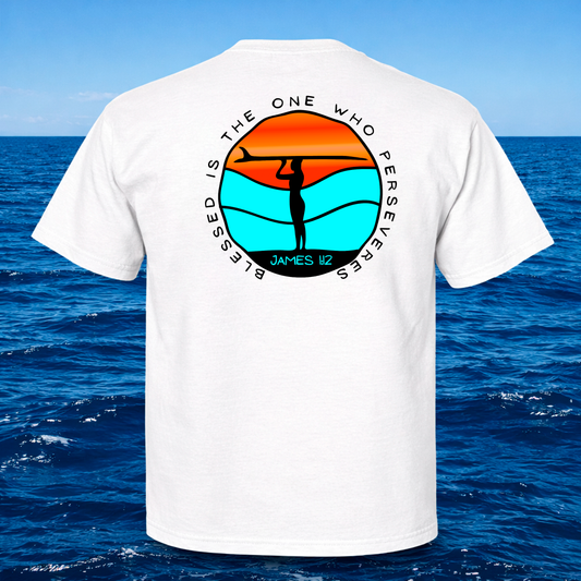 The One Who Perseveres – James 1:12 Christian Surf Short Sleeve -Shirt