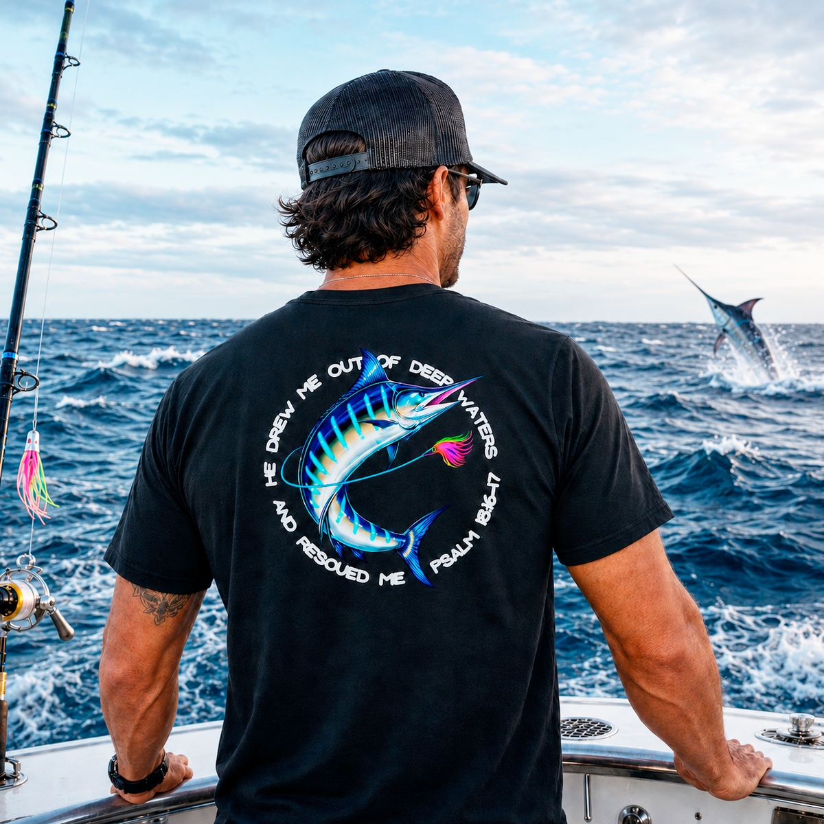 Christian Faith T-Shirt – Psalm 18:16 Marlin "Seek Truth" Comfort Colors Tee