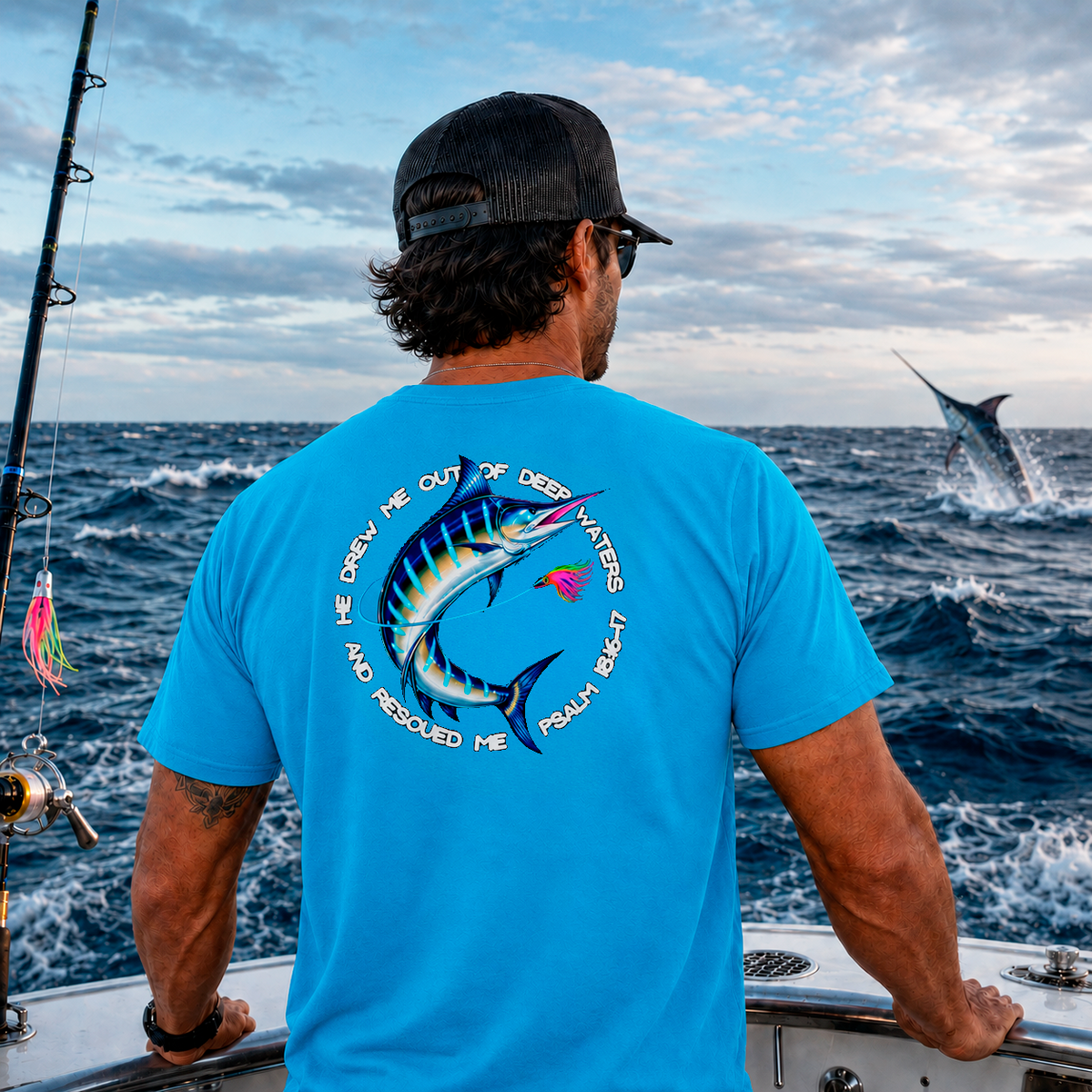 Christian Faith T-Shirt – Psalm 18:16 Marlin "Seek Truth" Comfort Colors Tee