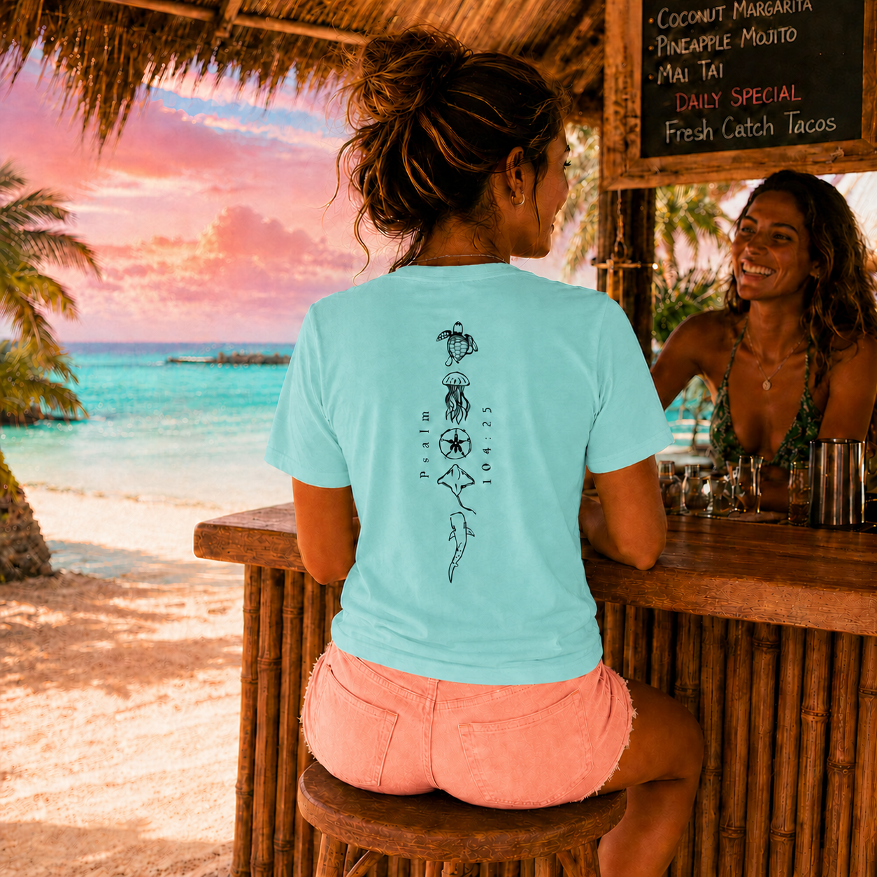 Christian Ocean Creation T-Shirt – Psalm 104:25 “Seek Truth” Comfort Colors Tee
