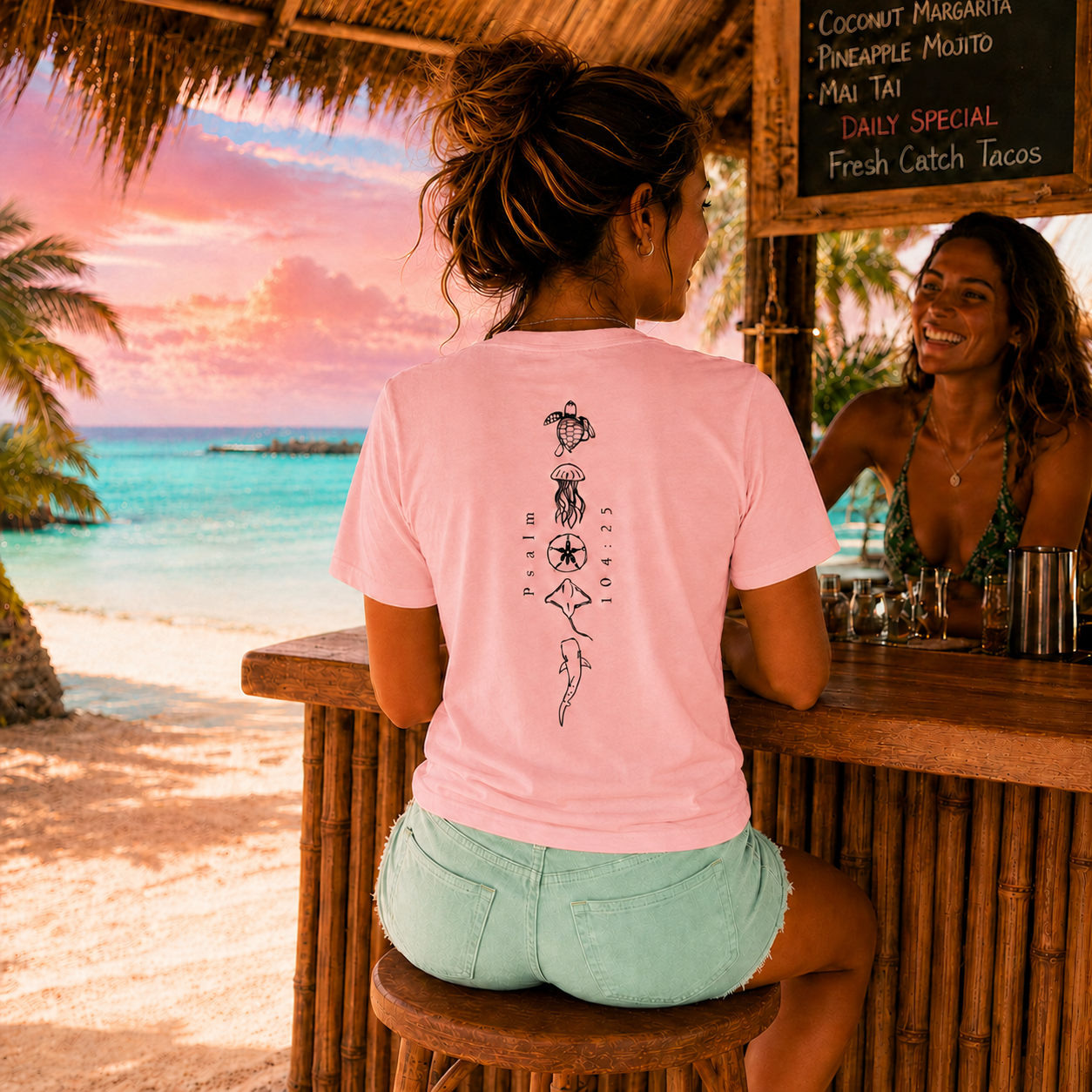 Christian Ocean Creation T-Shirt – Psalm 104:25 “Seek Truth” Comfort Colors Tee