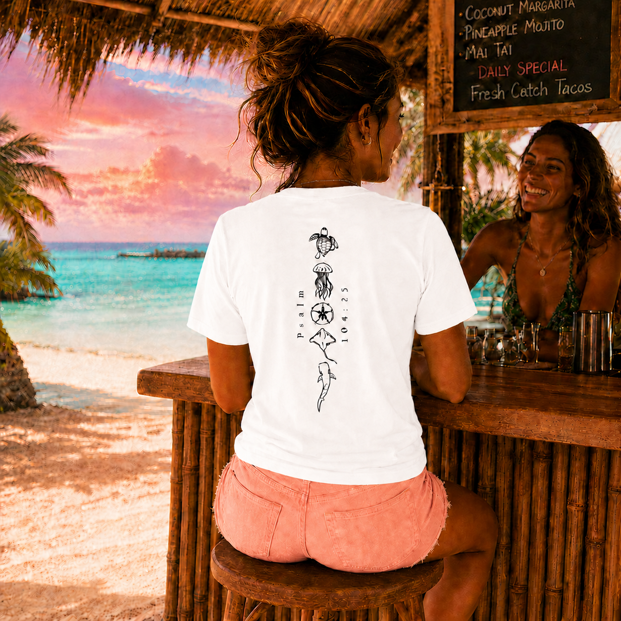 Christian Ocean Creation T-Shirt – Psalm 104:25 “Seek Truth” Comfort Colors Tee