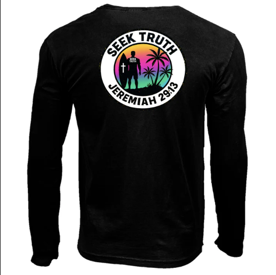 (LS06) Seek Truth Jeremiah 29:13 Christian T-Shirt - Comfort Colors Long Sleeve Tee