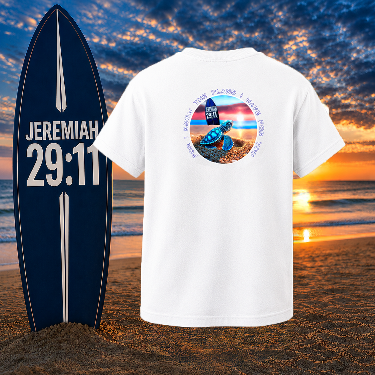 Kids Christian Sea Turtle Hatchling T-Shirt – Jeremiah 29:11 “Seek Truth” Youth Tee