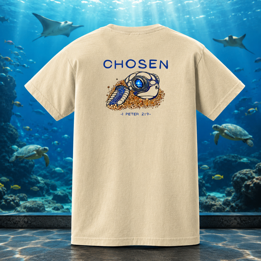 Kids Christian “Chosen” T-Shirt – 1 Peter 2:9 Seek Truth Sea Turtle Hatchling Youth Tee