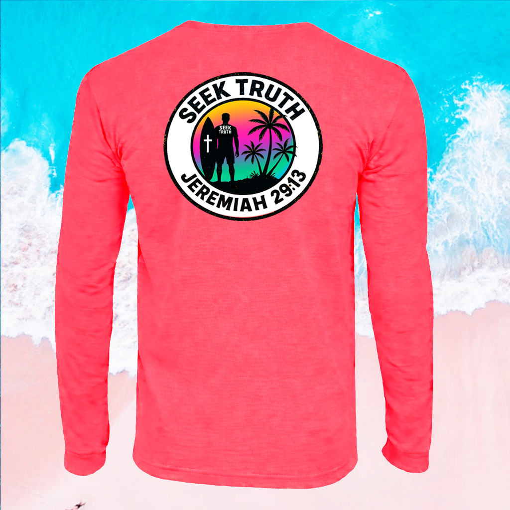 (LS06) Seek Truth Jeremiah 29:13 Christian T-Shirt - Comfort Colors Long Sleeve Tee