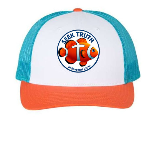 White/ Blue Hawaiin/ Pale Orange - FRONT