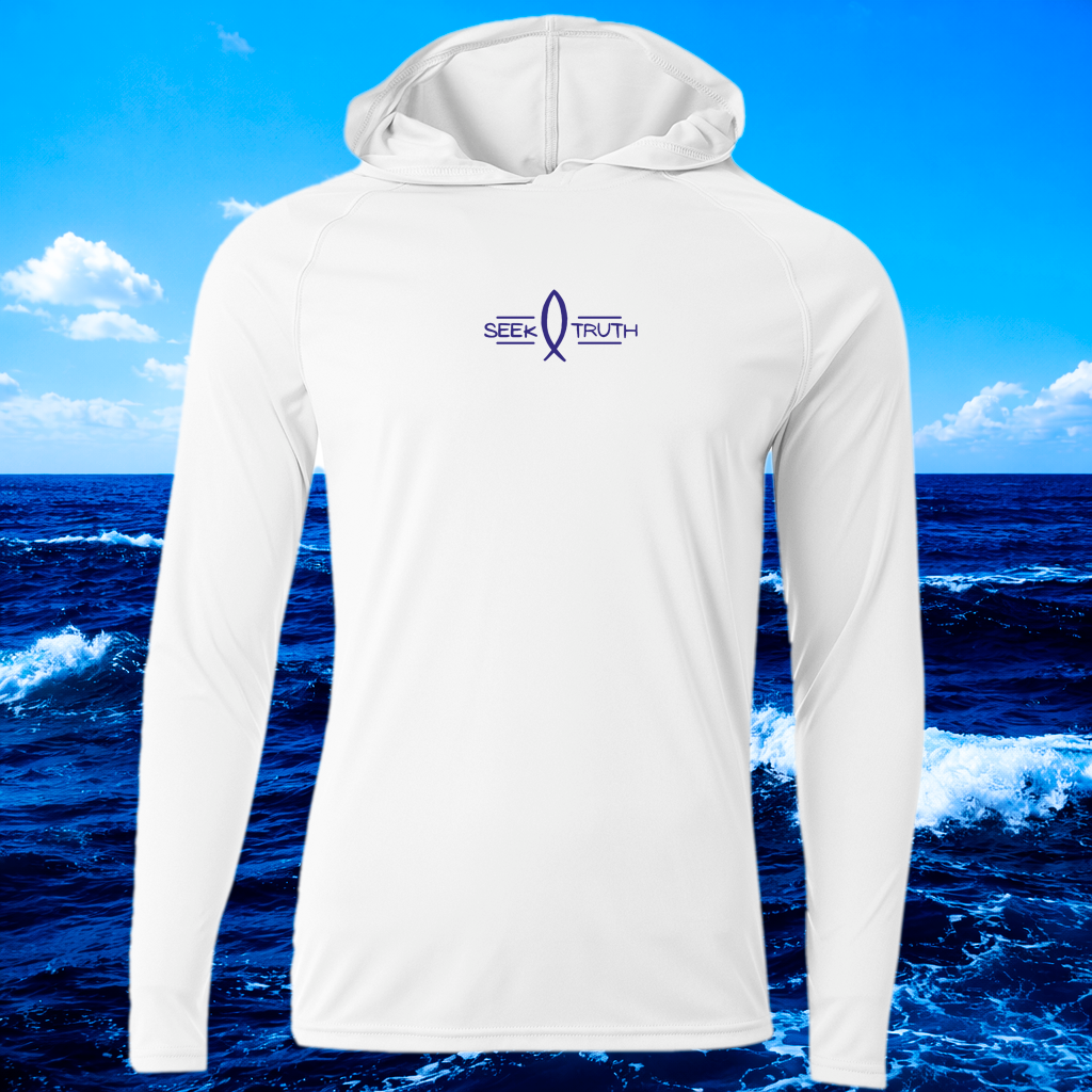 (P05) Seek Truth Hebrews 4:12 Kraken Christian Men's Cooling Performance Long-Sleeve Hooded T-shirt