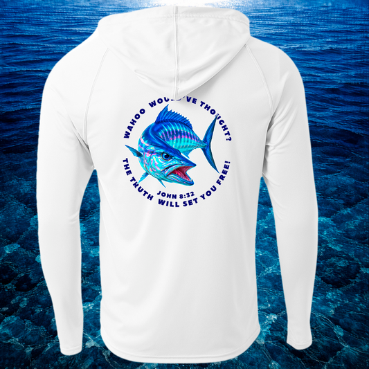 (P02) Seek Truth John 8:32 Wahoo Christian T-shirt A4 Men's Cooling Performance Long-Sleeve Hooded T-shirt