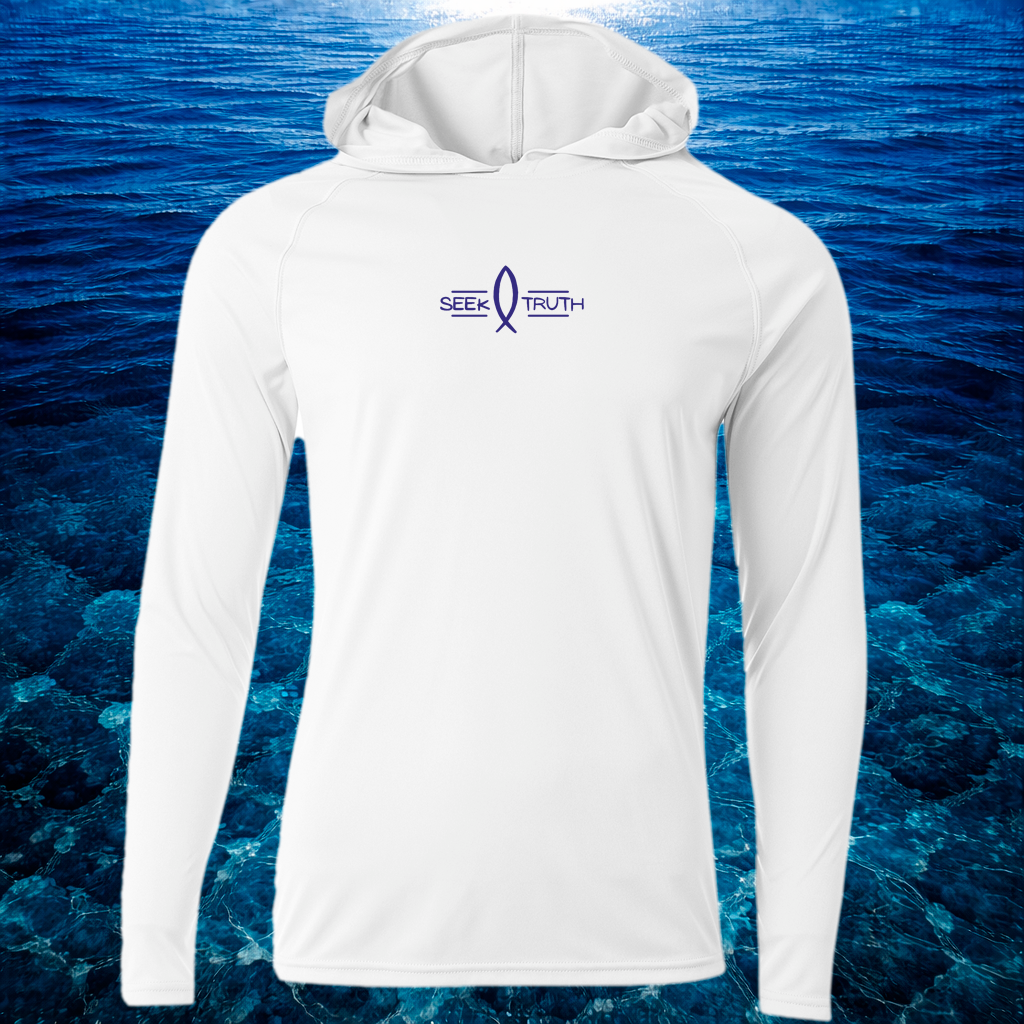 (P02) Seek Truth John 8:32 Wahoo Christian T-shirt A4 Men's Cooling Performance Long-Sleeve Hooded T-shirt