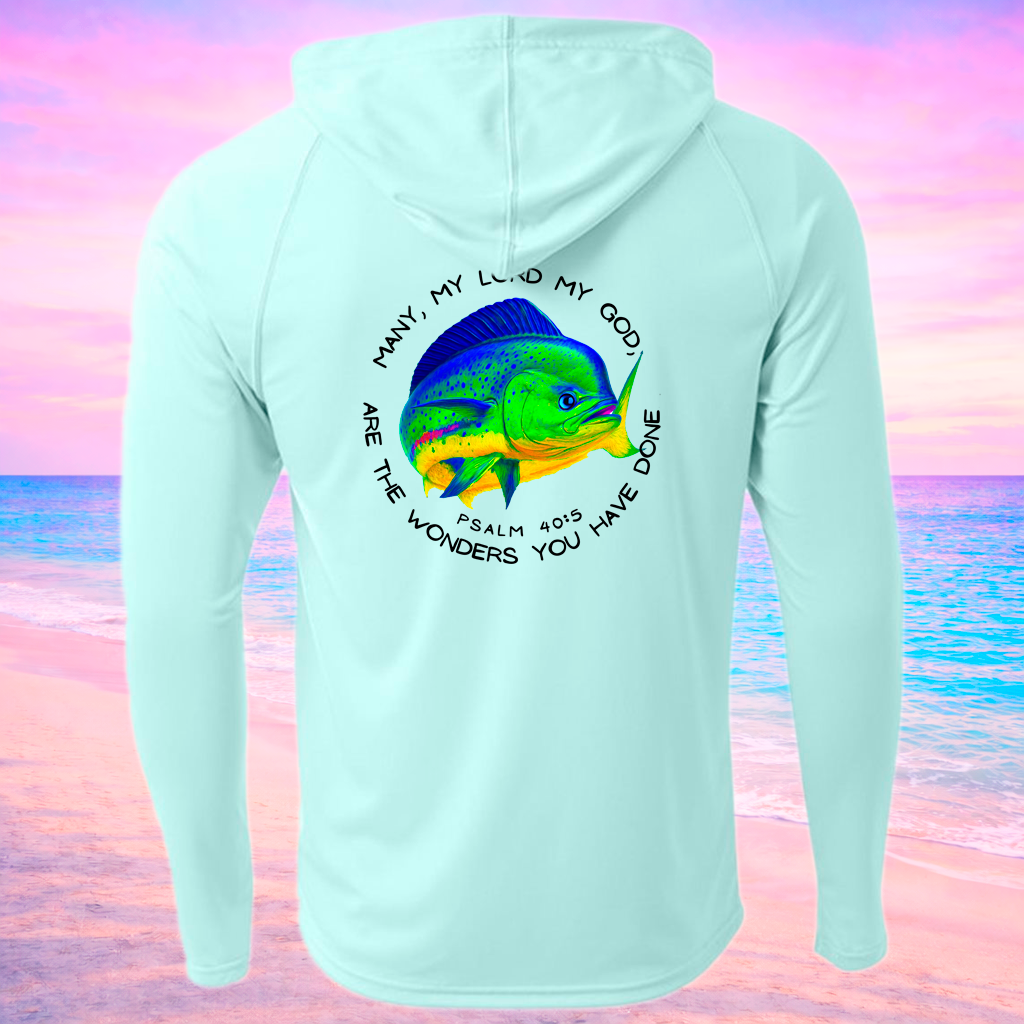 (P03) Seek Truth Psalm 40:5 Mahi-Mahi Christian  A4 Men's Cooling Performance Long-Sleeve Hooded T-shirt