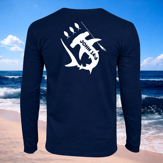 (LS01) Seek Truth John 14:6 Hammerhead Shark Christian T-Shirt Comfort Colors Long Sleeve Tee